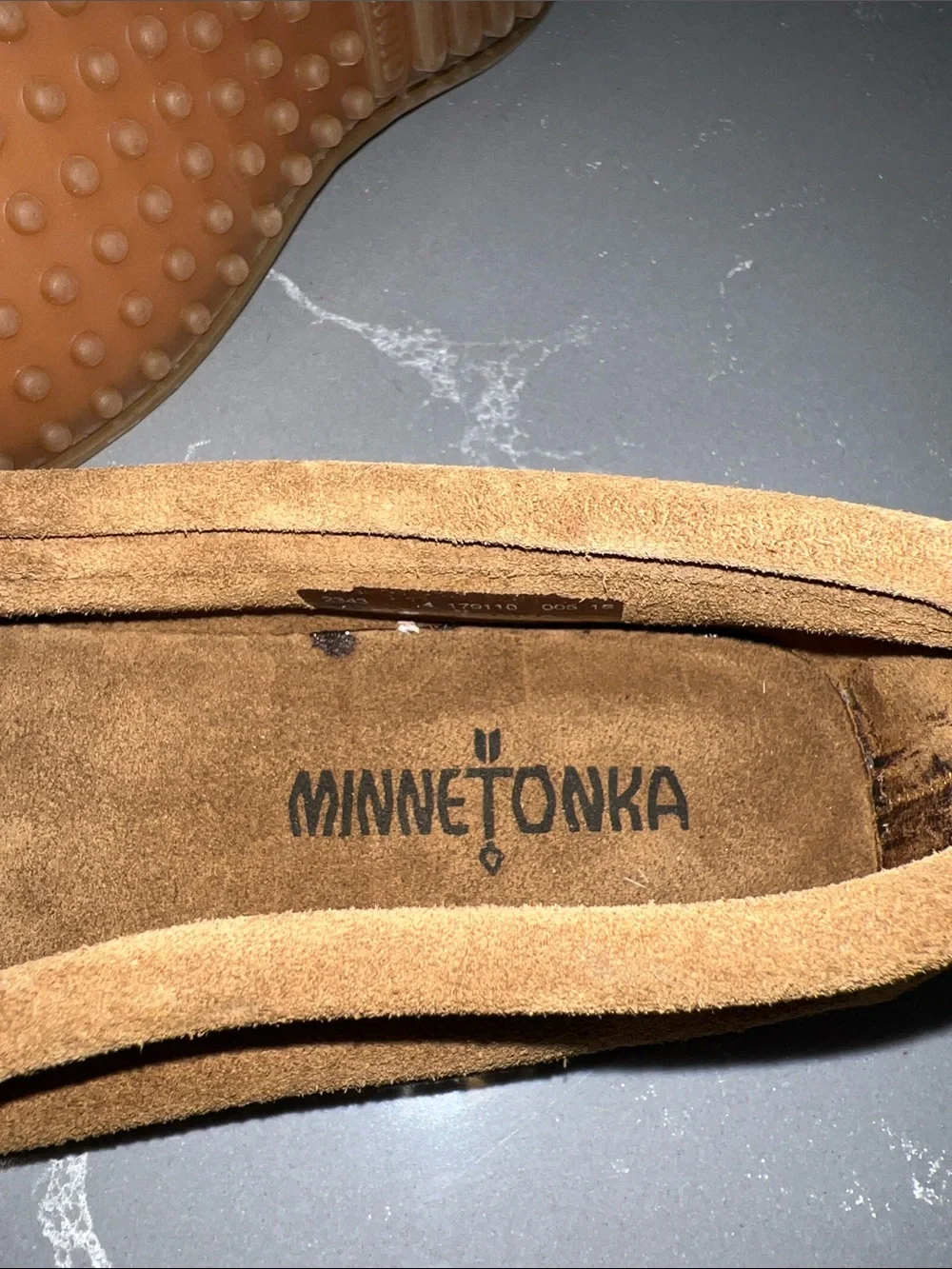 NIB Minnetonka KIDS Suede Moccasins with Leopard Haircalf Accent DUSTY BROWN